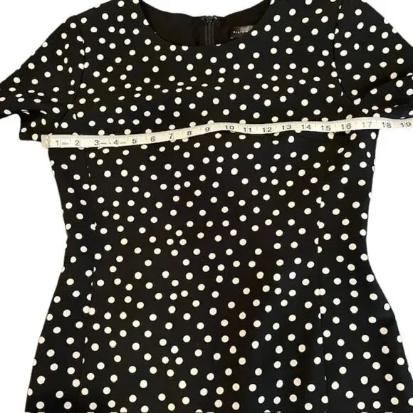 Slate & Willow Black Polka Dot Dress Poly Spandex Women's Ruffle Bottom Size 6 - Picture 9 of 11